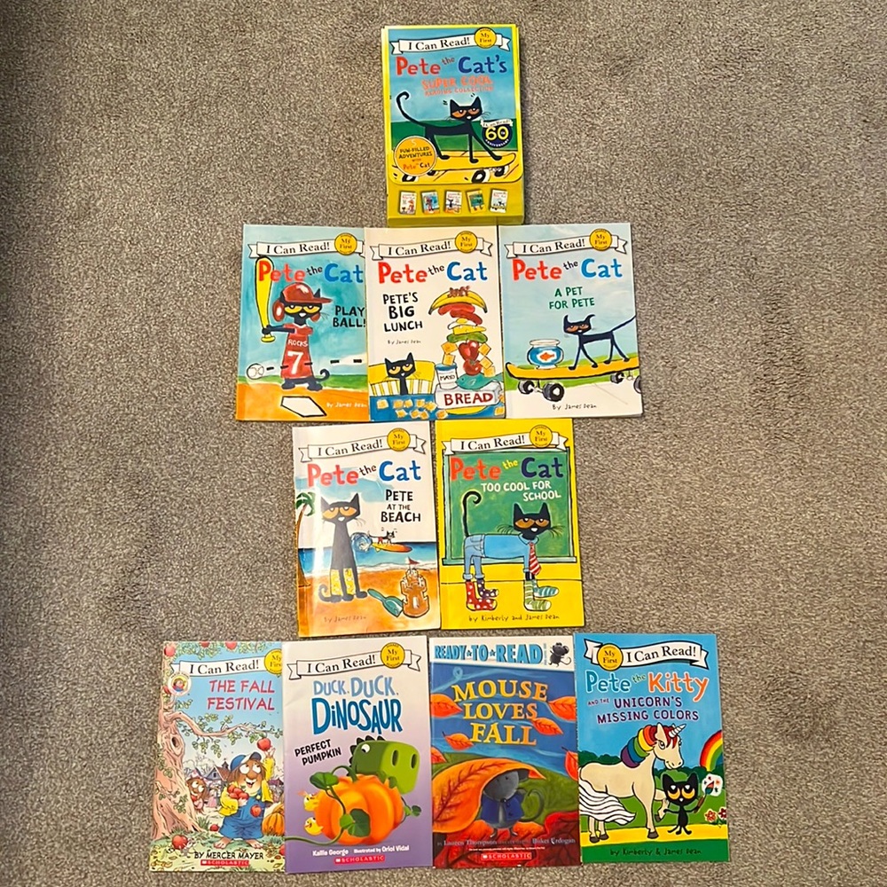 Bundle set of 9 ‘I can Read’ Pete the Cat & more beginner reading books! 🐈‍⬛📚